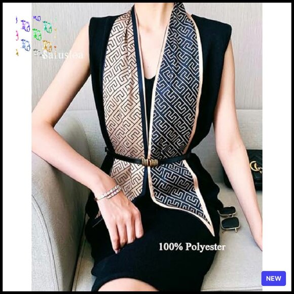 Long Skinny Satin Scarf Elegant Versatile Accessory All Seasons Chic - Picture 3 of 8